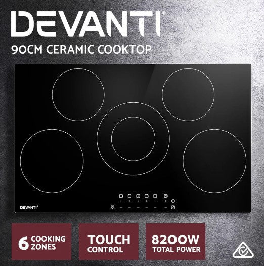 Elevate Your Kitchen with the Devanti 90cm Ceramic Cooktop