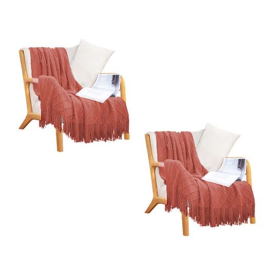 Affordable quality homewares - comfortable chairs with cozy red throws and white pillows, value furniture for cozy living.