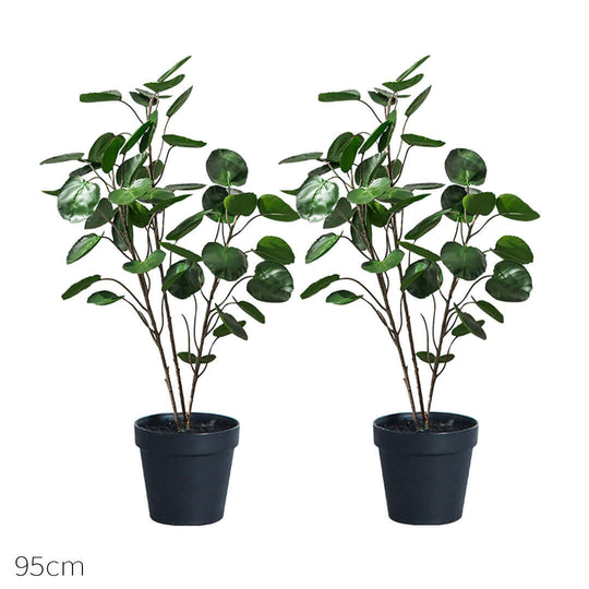 Two 95cm potted artificial plants with green leaves, perfect for affordable homewares and quality value furniture decor.