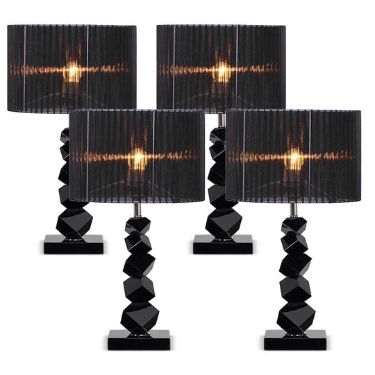 Affordable and stylish black table lamps with geometric bases, perfect for adding quality homewares and value furniture to your decor.