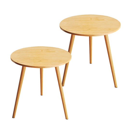 Affordable quality wooden homeware round side tables set - value furniture for modern interiors