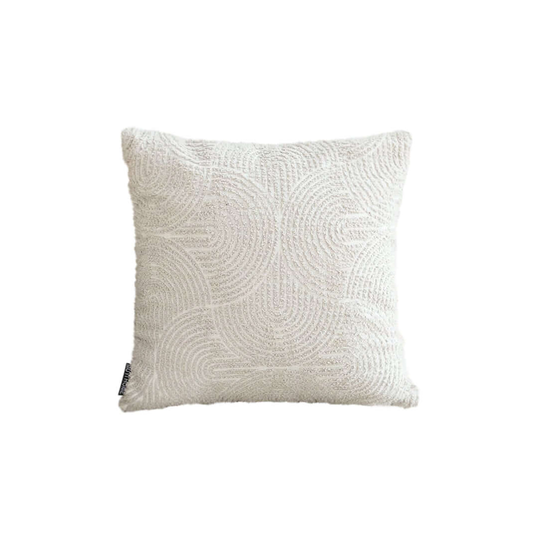 Affordable quality white textured cushion for homewares and value furniture.