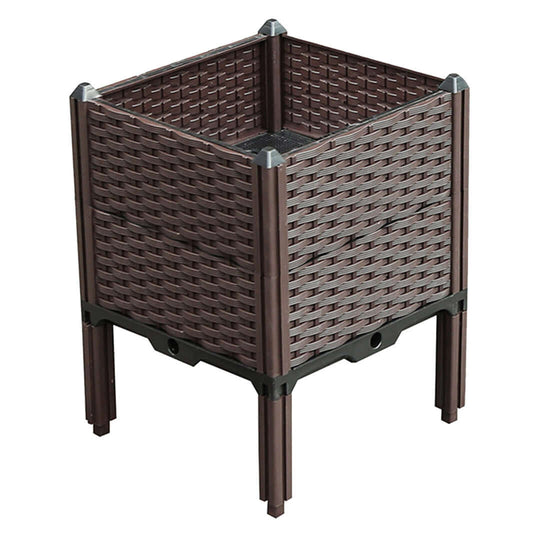 Affordable quality homewares square wicker planter with elevated legs for value furniture and stylish home decor.