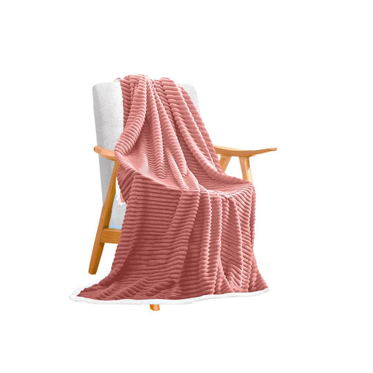 Affordable quality homewares - cozy value furniture chair with elegant coral blanket