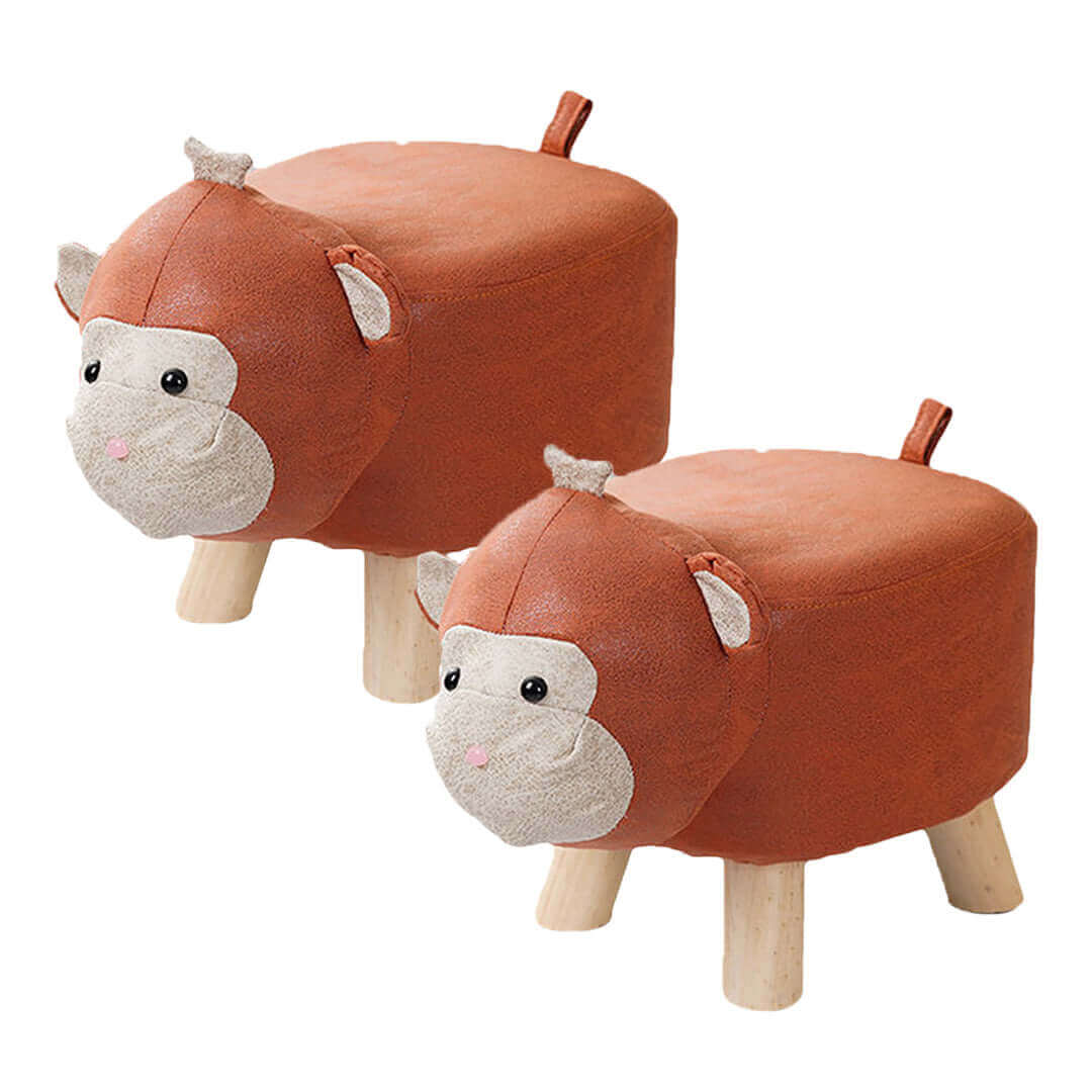 Affordable animal-shaped kids' stools, quality upholstered monkey design, value homewares furniture.