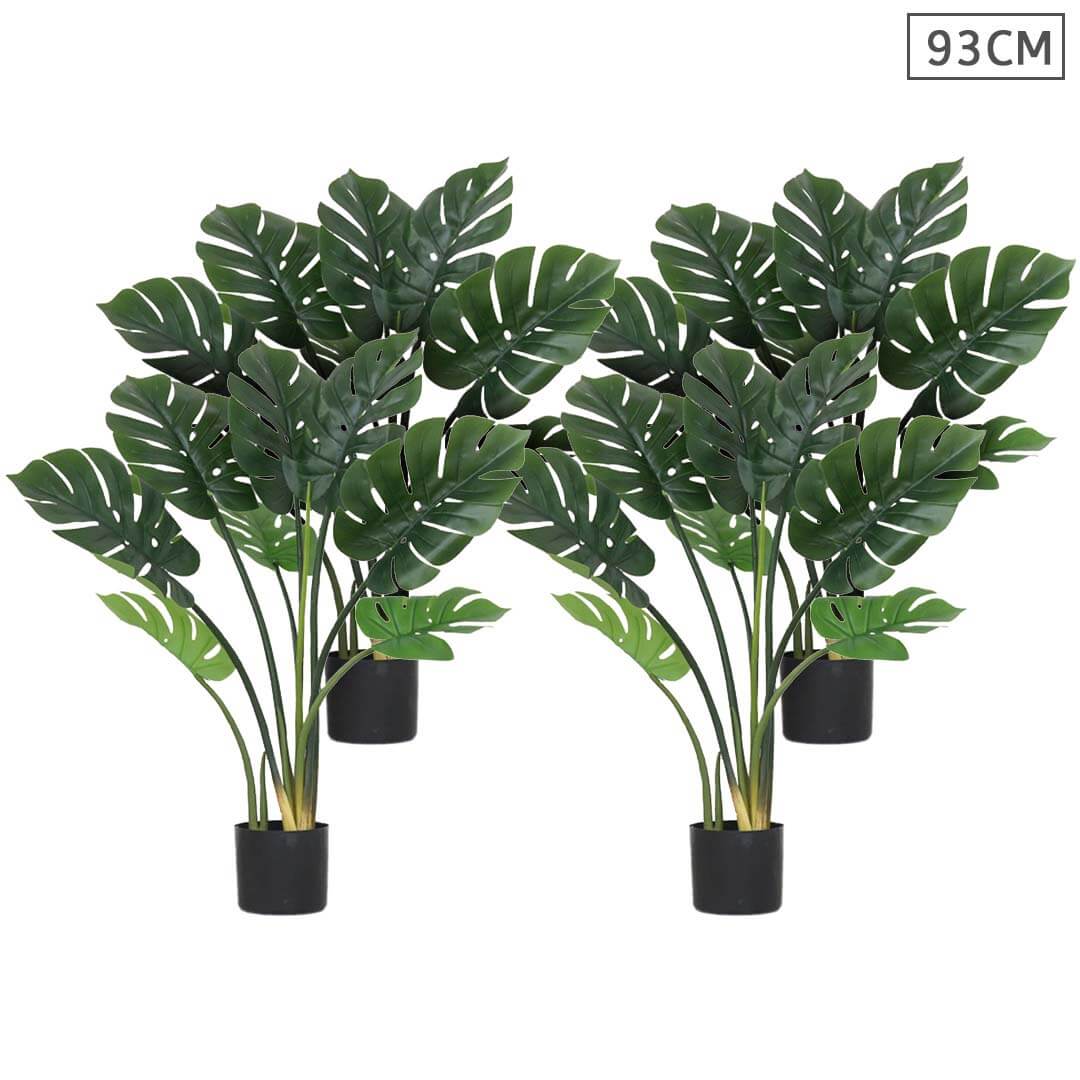 Affordable quality artificial potted Monstera plants, 93cm, perfect homewares and value furniture decor.