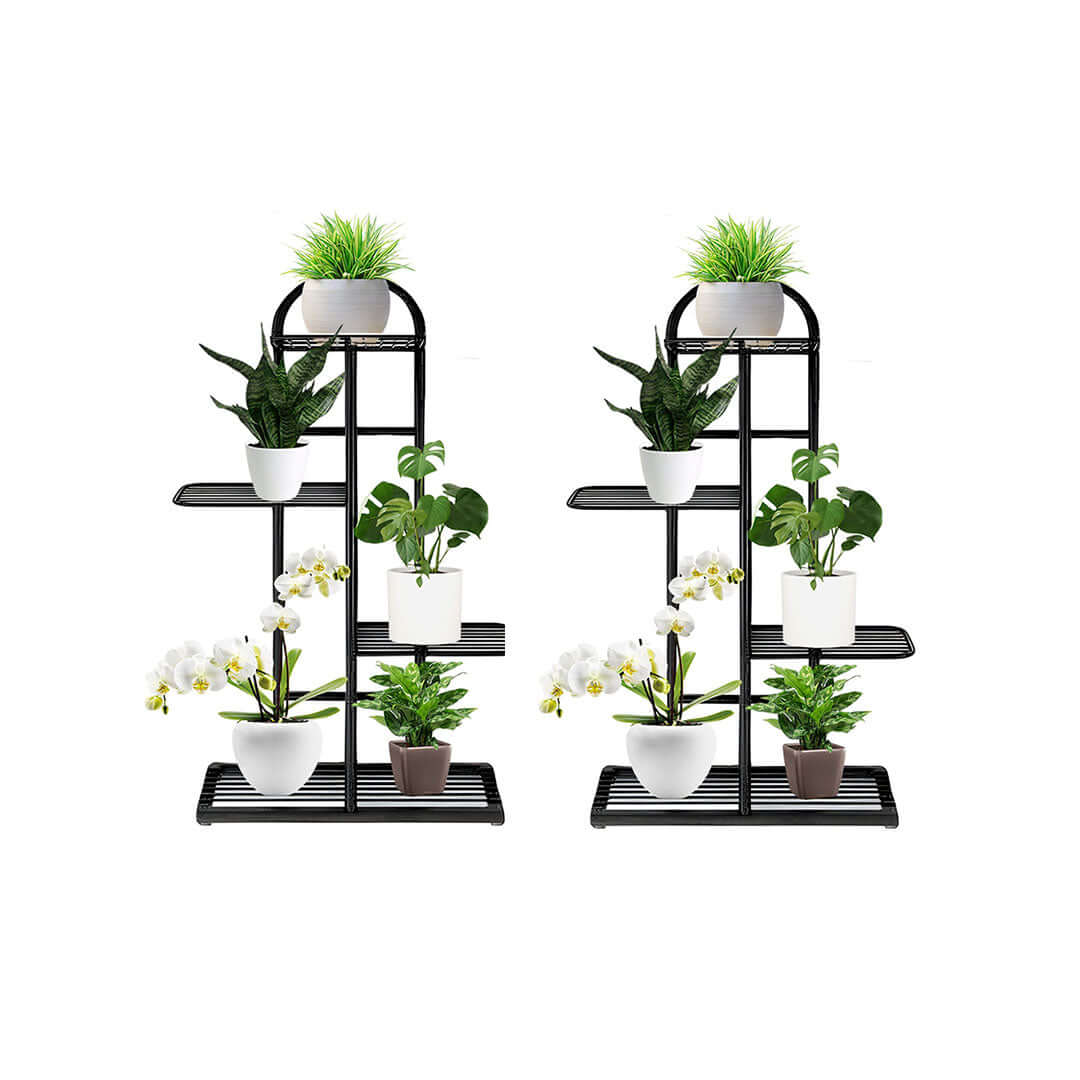 Affordable quality homewares - Modern value furniture plant stands with multiple shelves for displaying potted plants.