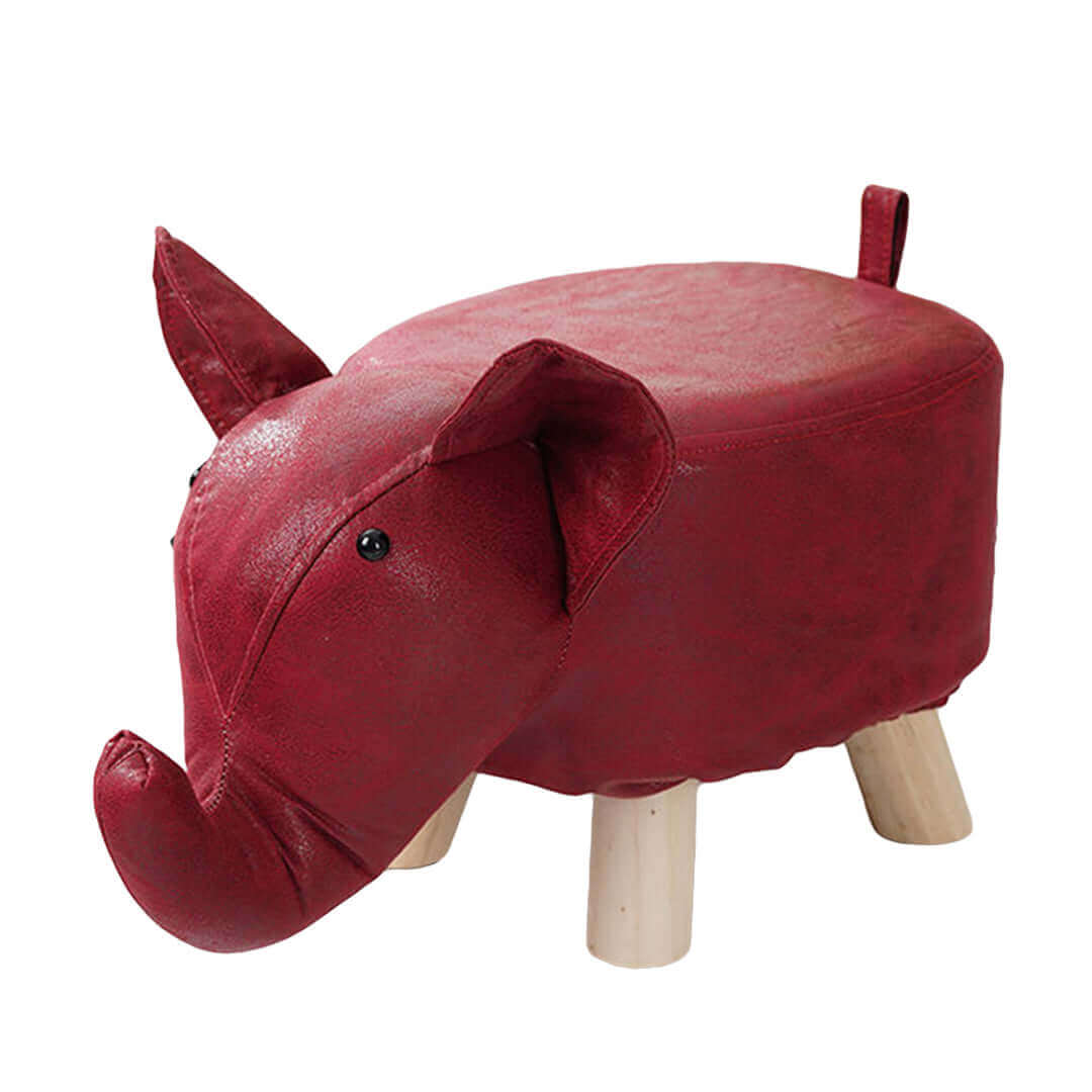 Affordable quality elephant-shaped red ottoman - value homewares and furniture.