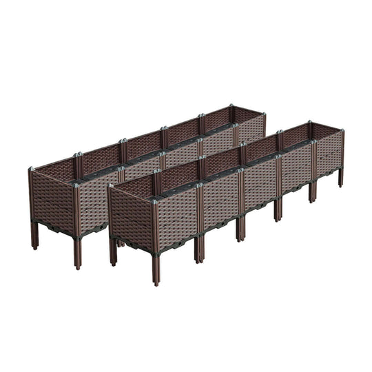 Affordable quality value homewares - brown woven garden planter set for stylish and durable outdoor furniture