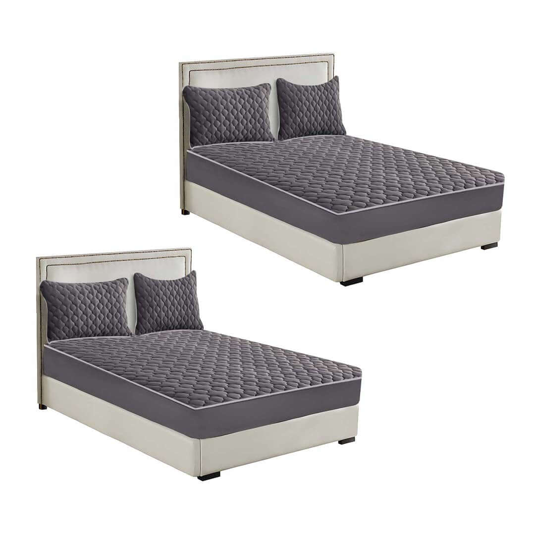 Affordable quality homewares - twin premium value furniture beds with headboards and matching pillows.