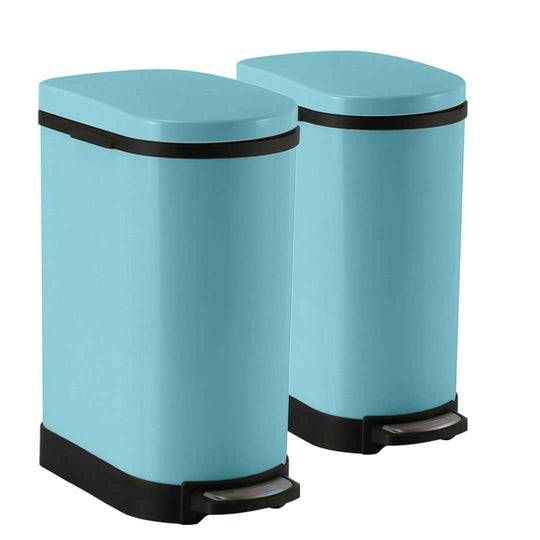 Affordable quality blue pedal bins for home and office use - value homewares.