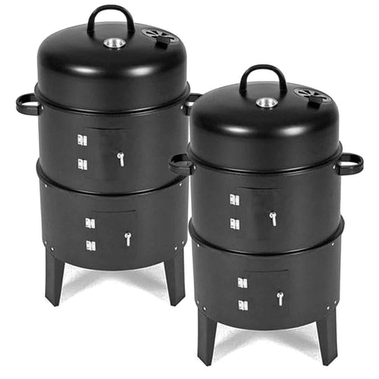 Affordable quality homewares - black stackable outdoor barbecue grills offering great value and functionality