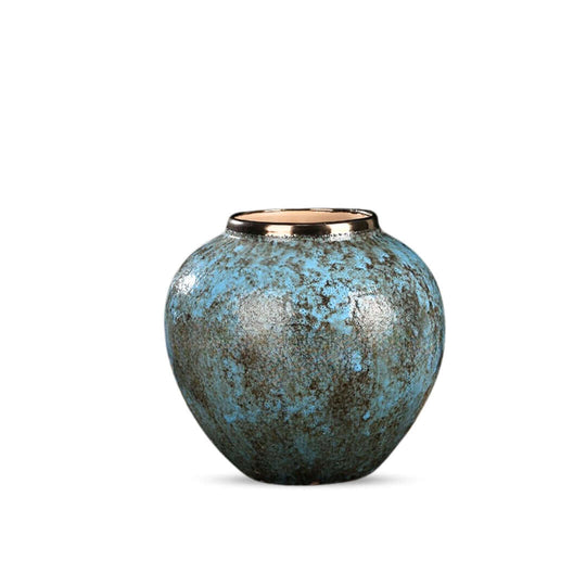 Affordable quality homewares - Decorative blue ceramic vase for value furniture and stylish interiors.