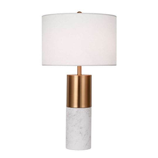 Affordable quality homewares - stylish table lamp with marble base and gold accent, ideal for value furniture and modern interiors.