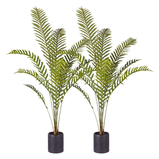 Two potted artificial ferns for affordable and quality homewares and value furniture decor.