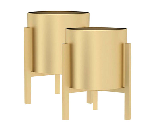 Affordable quality homewares - stylish modern gold plant stands for value furniture decor.