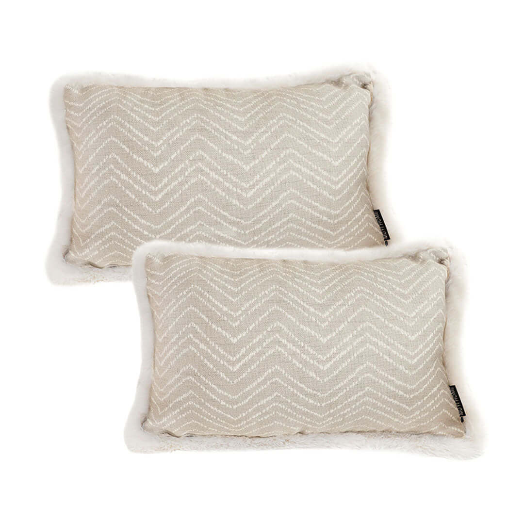 Affordable quality homewares - Value furniture with two beige chevron pattern cushions