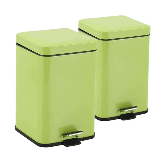 Two lime green pedal bins offer affordable, quality homewares and value furniture solutions.