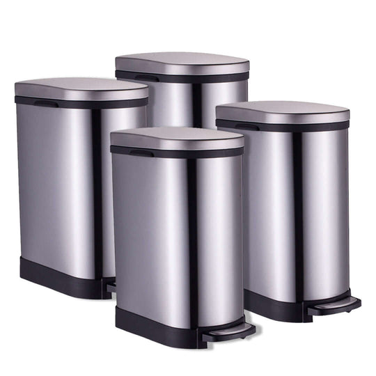 Stainless steel pedal bins set, affordable quality homewares ideal for value furniture solutions.