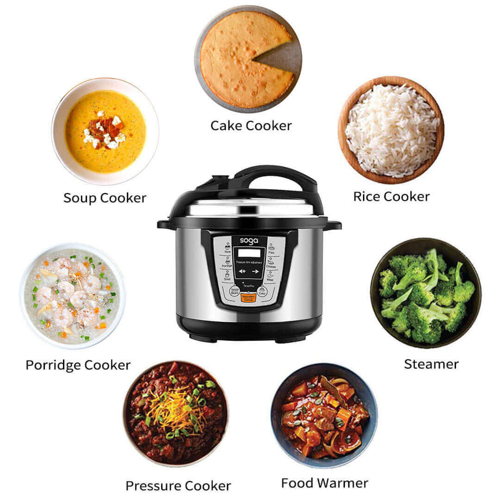 Multi-function cooker for soup, cake, rice, porridge, pressure cooking, steaming, and warming food. Affordable homeware for quality, value furniture.