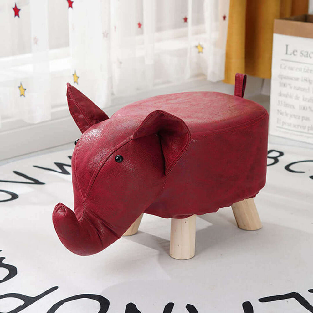 Affordable homewares quality value furniture - adorable red elephant-shaped stool for children's room decor.