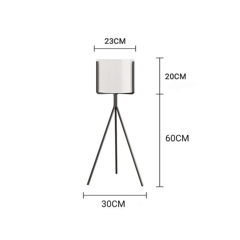 Modern tripod floor lamp with dimensions 23cm by 30cm by 60cm, affordable homewares and quality value furniture.