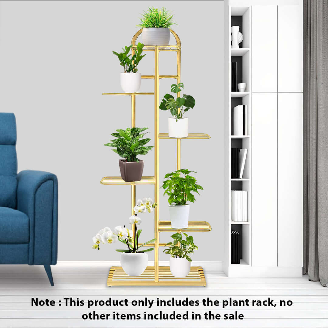 Stylish affordable plant rack with multiple shelves, displaying potted plants, ideal for quality homewares and value furniture setups.