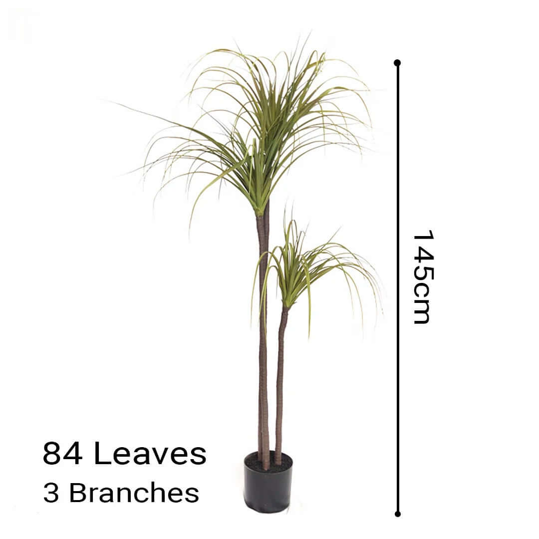 Affordable quality artificial plant with 84 leaves and 3 branches, perfect value homeware at 145cm tall