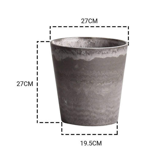 Affordable quality homewares - Value furniture grey planter pot 27CM x 27CM x 19.5CM.