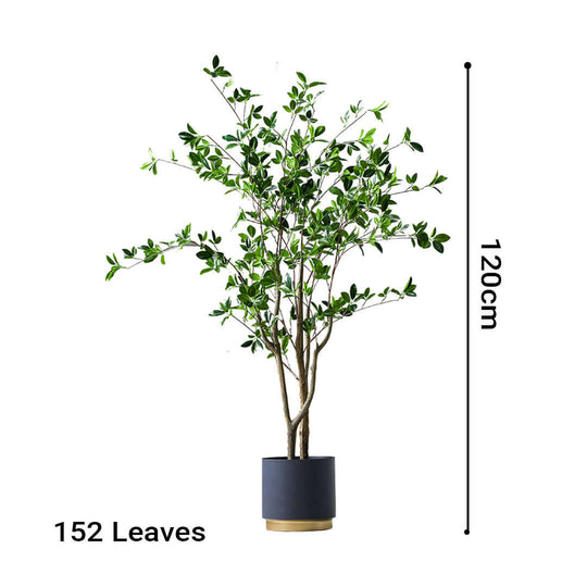 120cm artificial plant with 152 leaves in a sleek black pot, quality affordable homewares and value furniture.