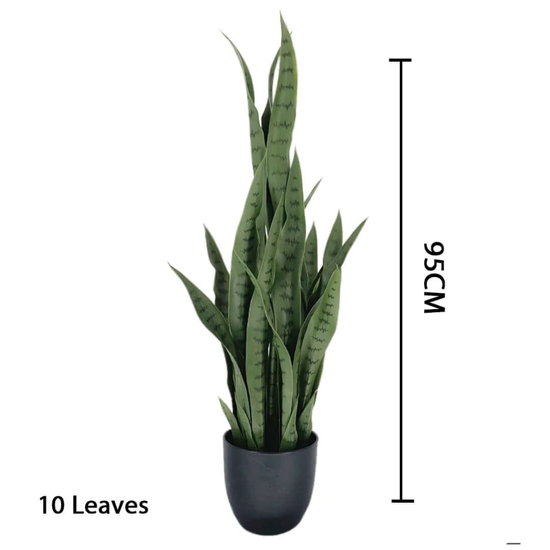 Affordable quality 95cm artificial plant with 10 leaves in a black pot, perfect value homeware furniture accessory.