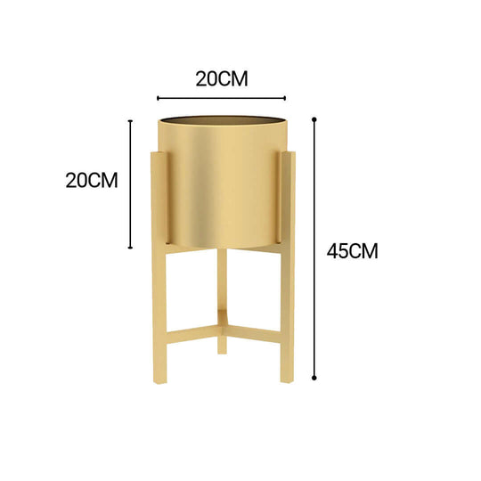 Affordable gold planter stand, 20CM diameter and 45CM height, quality homewares and value furniture.