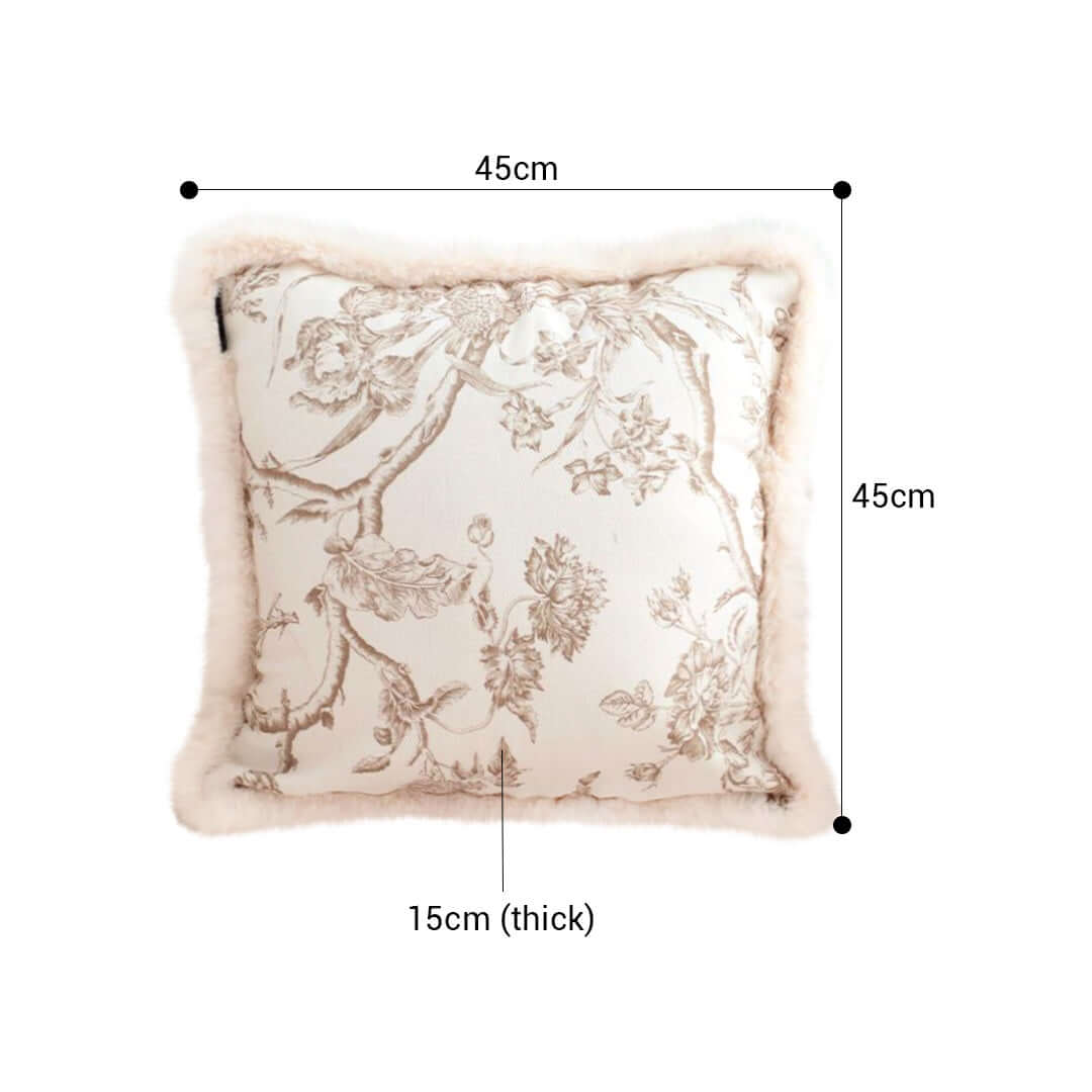 Affordable quality homewares - stylish floral pillow with dimensions 45cm x 45cm, 15cm thick, perfect for adding value to your furniture.