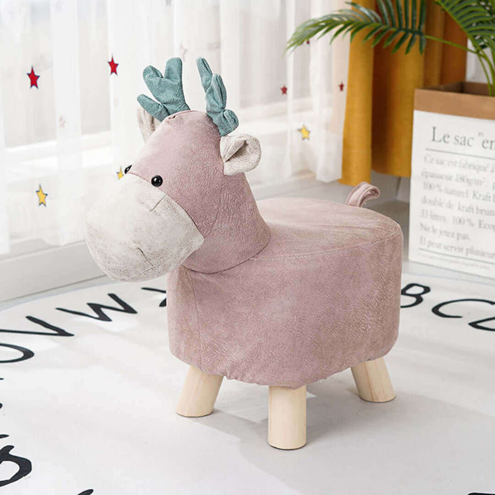 Plush reindeer-shaped stool for kids, affordable homewares, quality value furniture for your home.