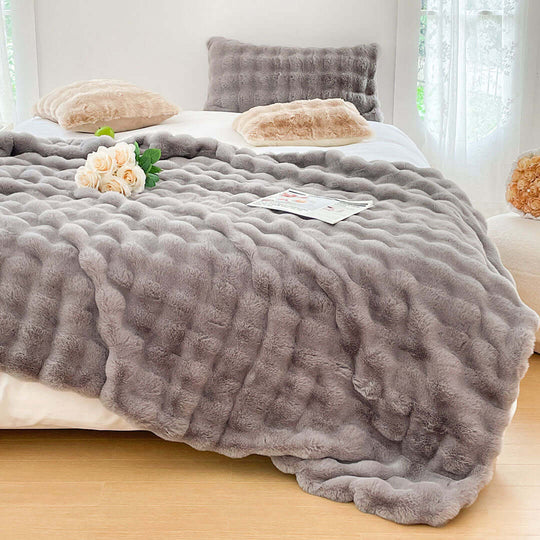 Affordable quality homewares- Luxurious grey bedspread with textured design for value furniture and cozy bedding