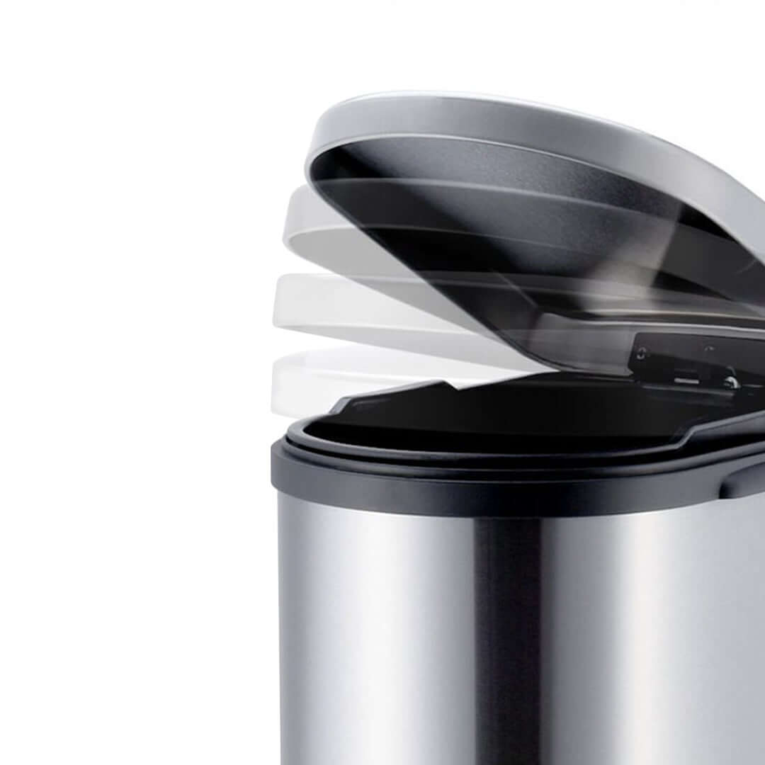 High-quality, affordable stainless steel trash can with motion-sensor lid - value furniture for modern homewares.