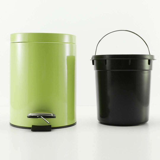 Affordable and quality green step trash can with black bucket, ideal for homes looking for value furniture and homewares.