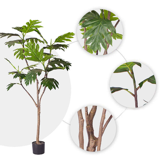 Affordable quality homewares value furniture - Close-up of artificial indoor potted plant showcasing leaves, branches, and trunk details