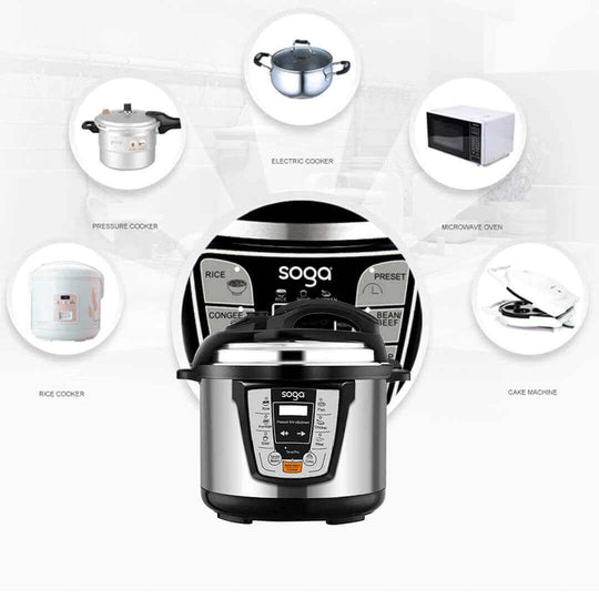 SOGA multi-functional electric cooker with control panel and various cooking modes; affordable homewares and quality value furniture.