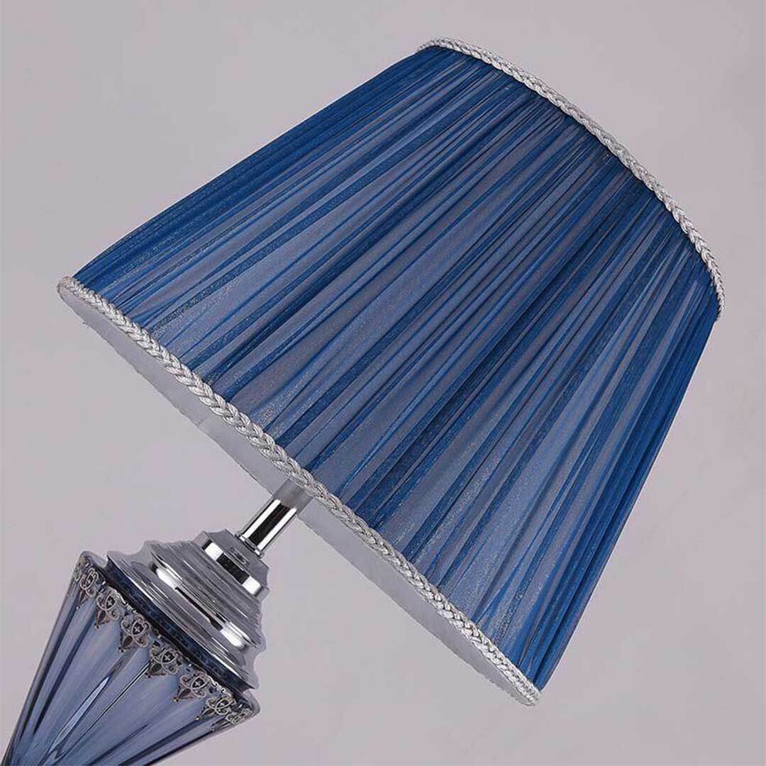 Affordable quality homewares blue table lamp with pleated shade – value furniture option.