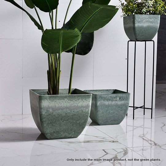 Affordable quality homewares - elegant value furniture: sleek green planters for stylish home decor.