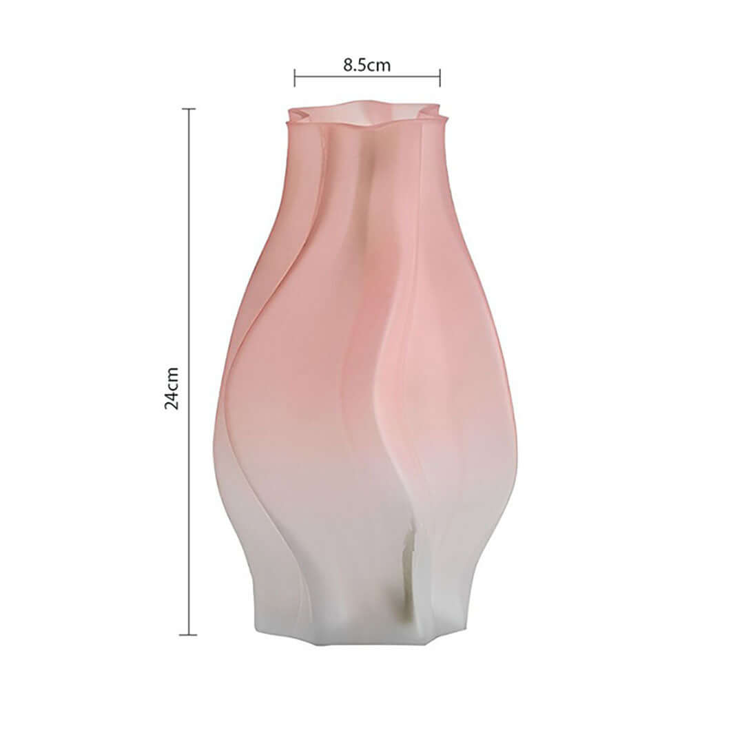 Stylish pink and white gradient vase, 24cm tall, perfect for affordable quality homewares and value furniture decor