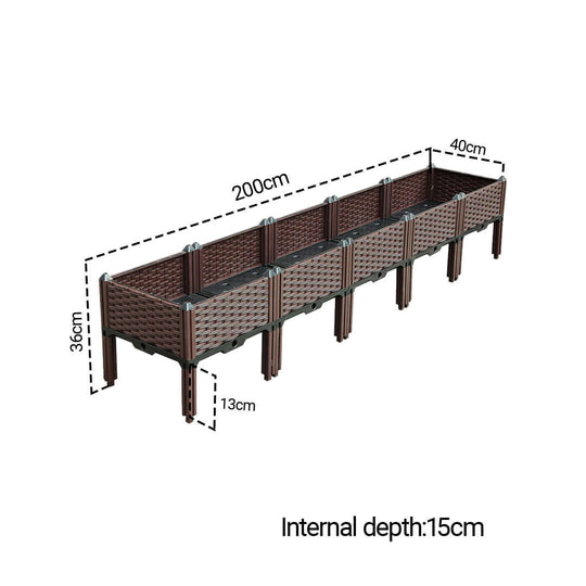 Affordable homewares: quality 5-section planter box with dimensions, value furniture for your garden.