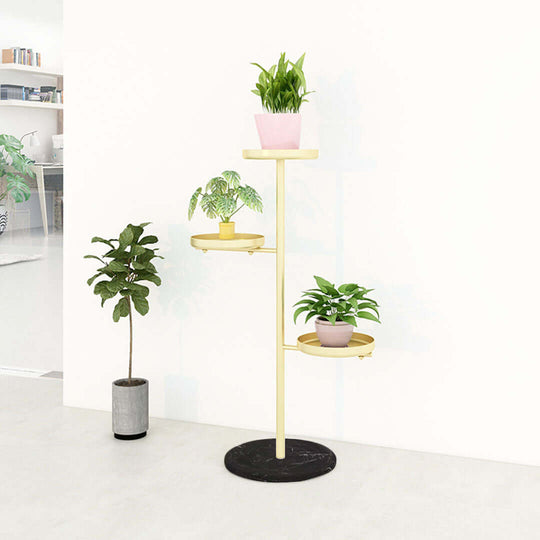 Modern tiered plant stand with potted plants on a white background, affordable homewares, quality, value furniture.