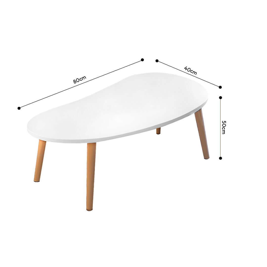 Affordable quality coffee table with wooden legs, modern design, and dimensions of 80 cm x 40 cm x 50 cm. Perfect value furniture for homewares.