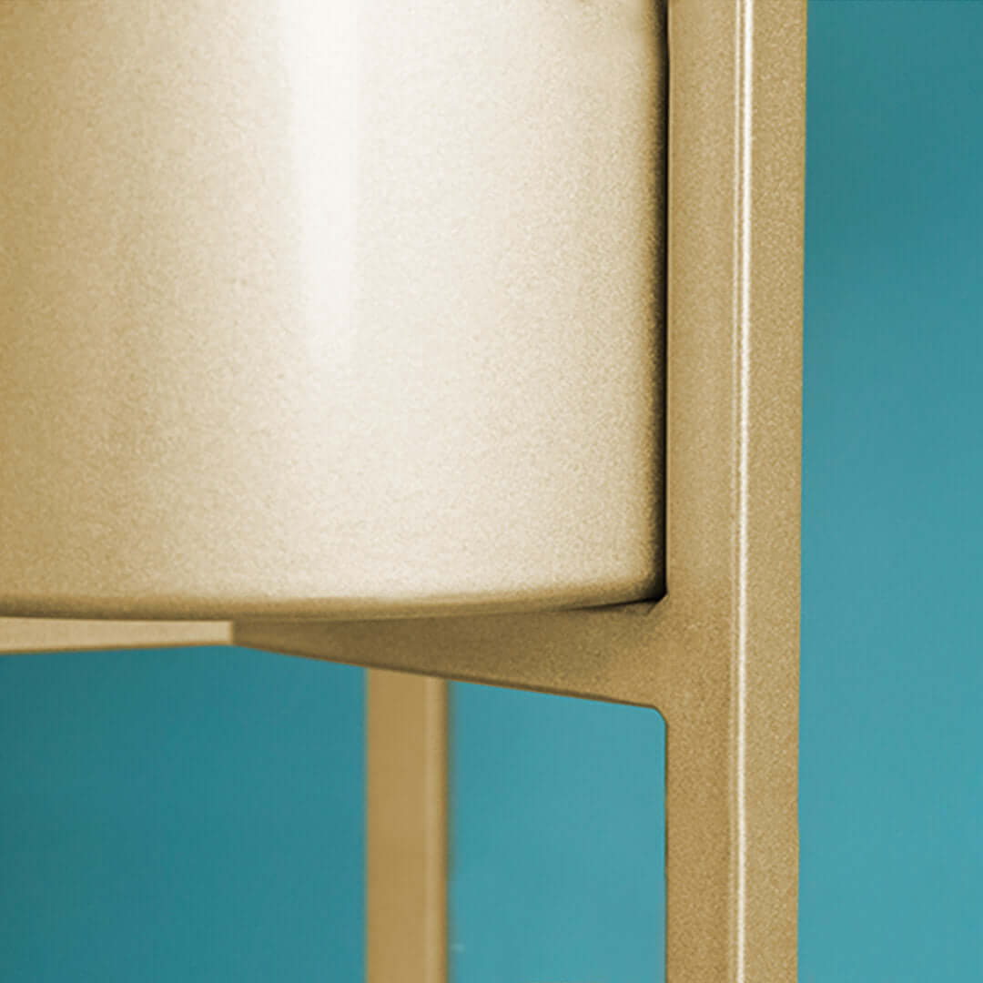 Close-up of a unique, high-quality beige homeware item against a teal background, showcasing the value and affordability of our stylish furniture.