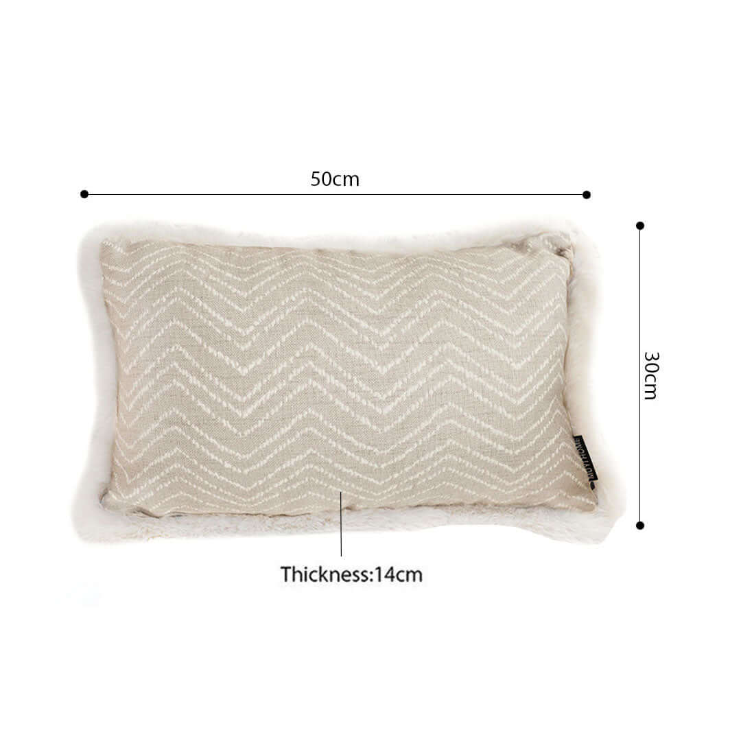 Affordable quality homewares rectangular pillow with zigzag design, 50cm x 30cm, 14cm thickness, value furniture accessory.