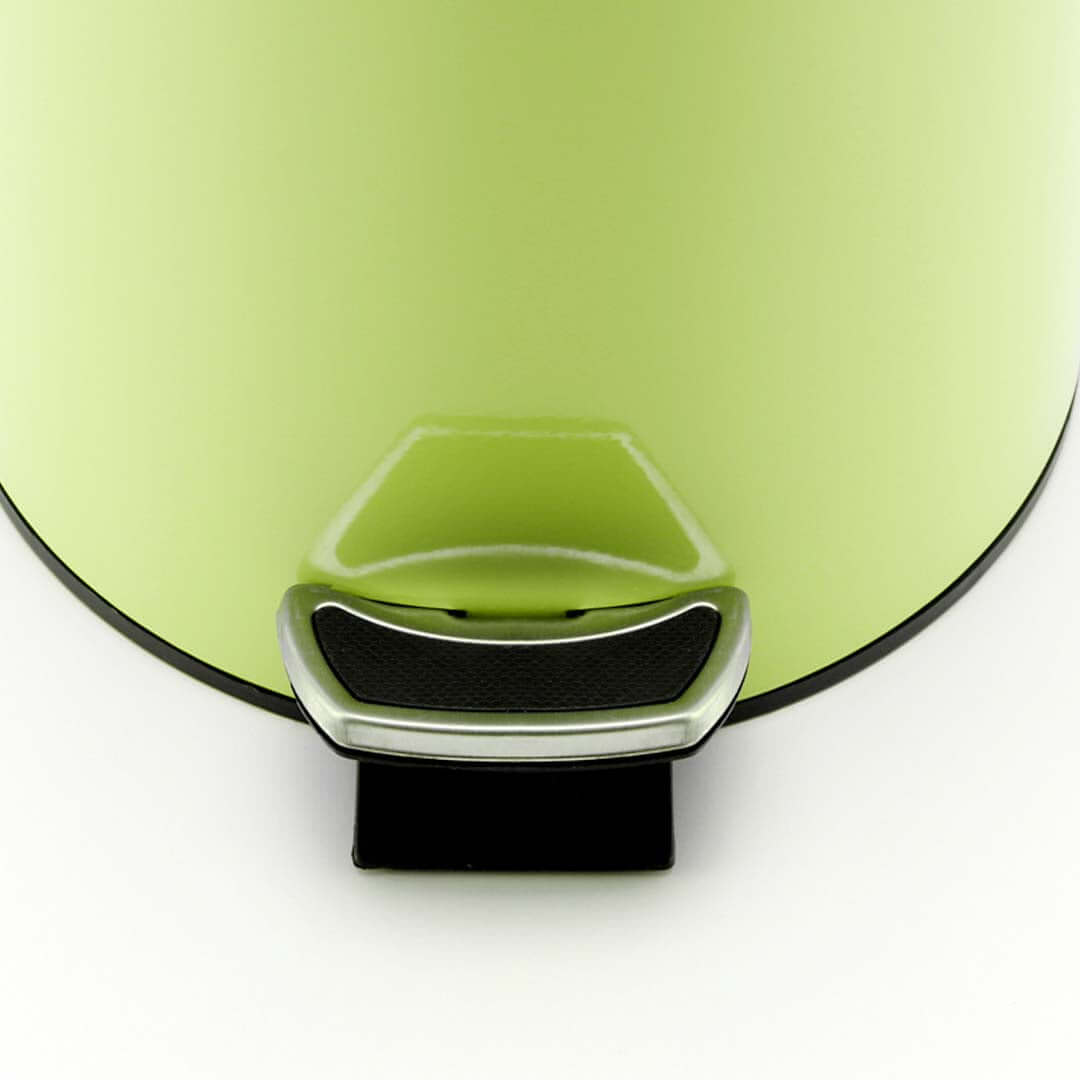 Green pedal-operated waste bin for affordable homewares, offering quality and value furniture solutions.