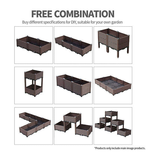 Free combination garden planters showcasing various DIY configurations for home gardening, emphasizing affordable and quality homeware furniture.