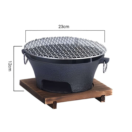 Affordable quality mini charcoal grill with measurements for home use - 23cm x 12cm, great value for homewares and furniture.